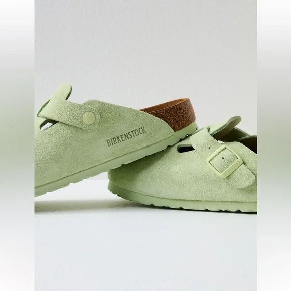 Faded Lime Birkenstock Boston Soft Footbed Clogs - Picture 3 of 8